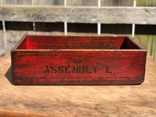 Load image into Gallery viewer, Red Wash &quot;Assembly L&quot; Wooden  Box