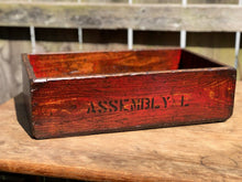 Load image into Gallery viewer, Red Wash &quot;Assembly L&quot; Wooden  Box