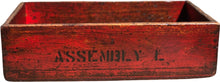 Load image into Gallery viewer, Red Wash &quot;Assembly L&quot; Wooden  Box